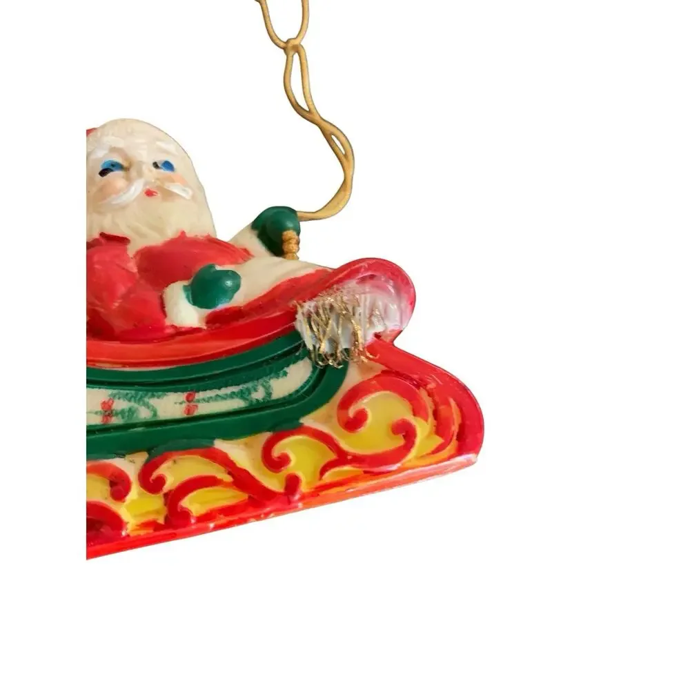 Soft Rubber Santa Claus & Sleigh Loaded with Presents Ornament‎ Christmas Japan